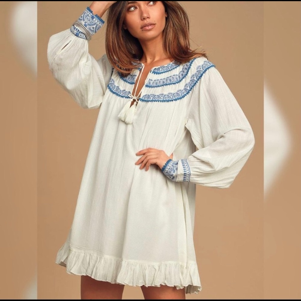 ✨SOLD✨ Free People Erin Ivory embroidered dress